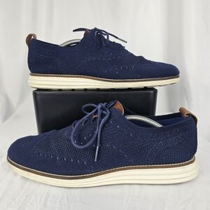 Cole Haan Original Grand StitchLite Men Size 10.5 M Blue Oxford Shoes [C27960]